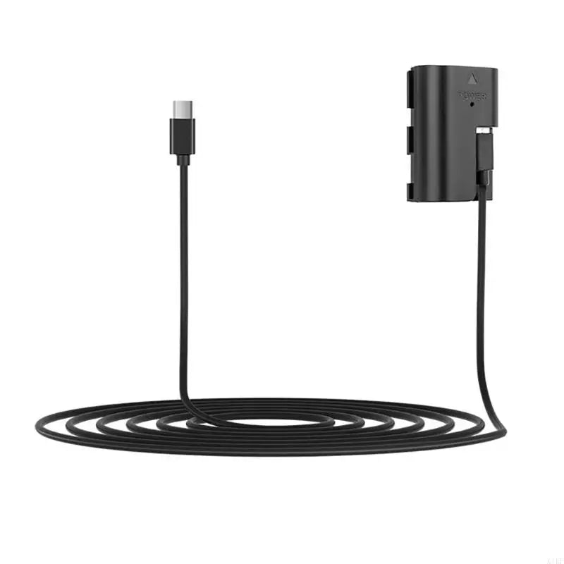 Portable Spring Type C to LPE6 Dummy Battery Power Cable for R 90D 80D 70D 60Da Mark 6D Mark 7D Mark K1KF Quake 300cm