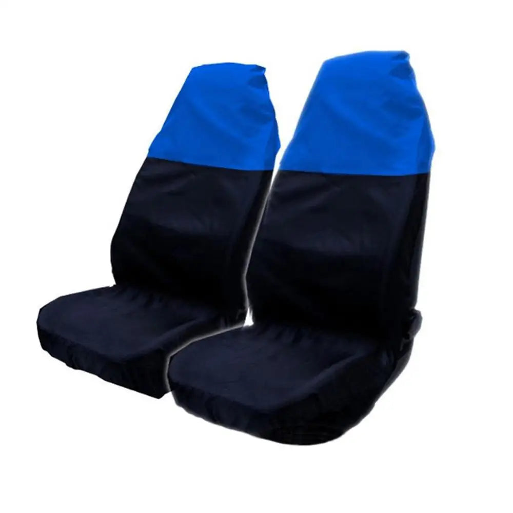 Seat Cover Waterproof 2Pcs Universal Car Auto Van Heavy Duty Protector Case Quake Blue Black