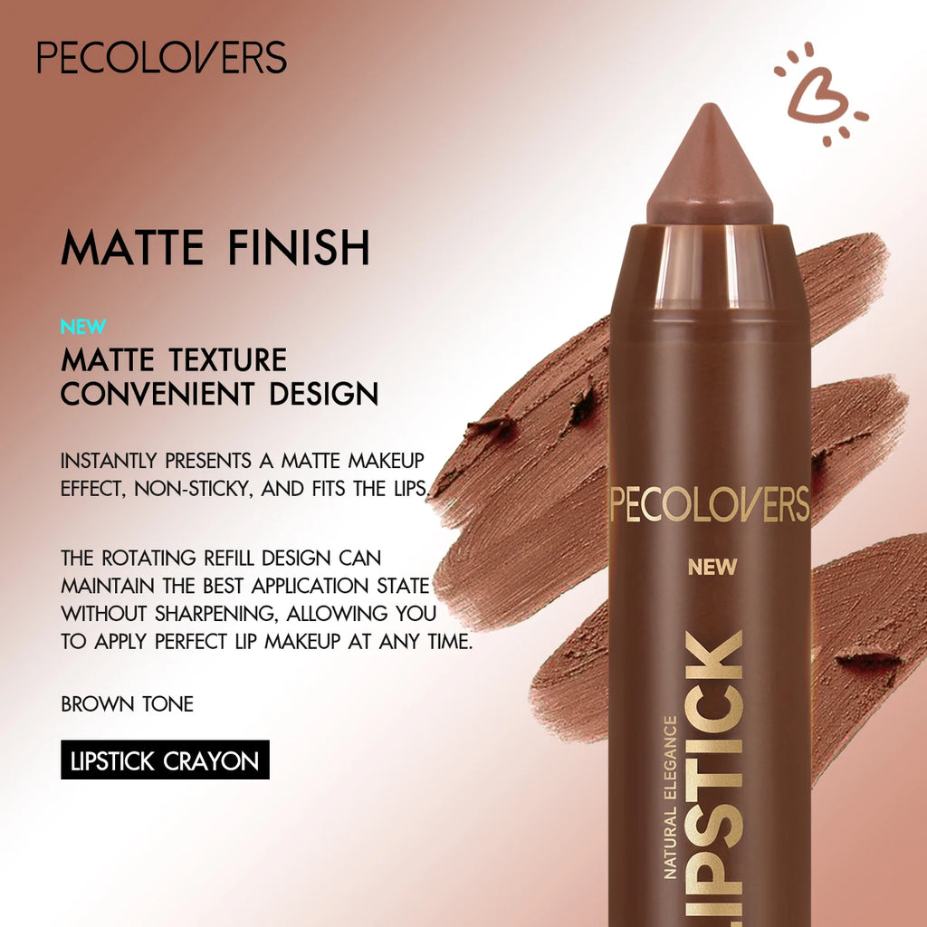 2In1 Matte Lipstick Pencil Waterproof Long Lasting Lip Brown Velvet Lip Liner Pen Lips Makeup Women Cosmetics Quake