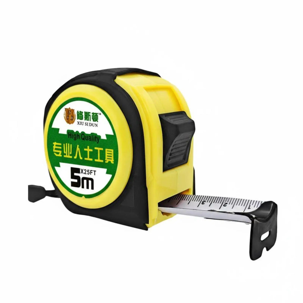Retractable Steel Tape Measure 7.5m Professional Metric Ruler with Rubber Casing and Wrist Strap for Carpenters Quake LeatherCase