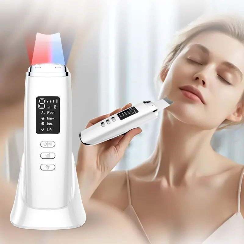 Ultrasonic Skin Scrubber EMS Vibration Face Spatula Blackhead Remover Shovel Clean Cavitation Peeling Facial Lifting Skin Care Quake