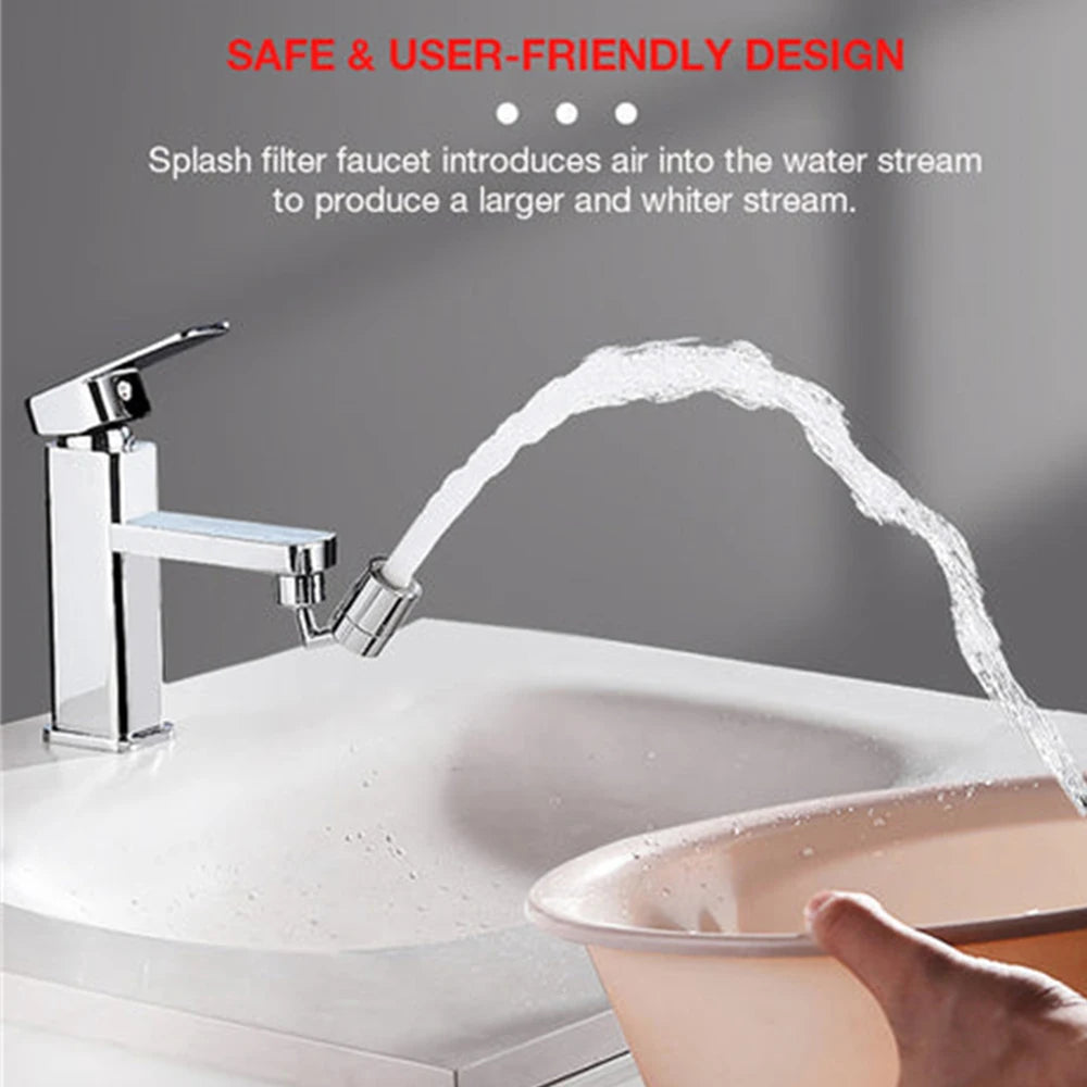 720 Rotatable Tap Aerator Splash-proof Faucet Sprayer Head Water Saving Plastic Splash Tap Head Wash Basin Tap Extender Adapter Quake