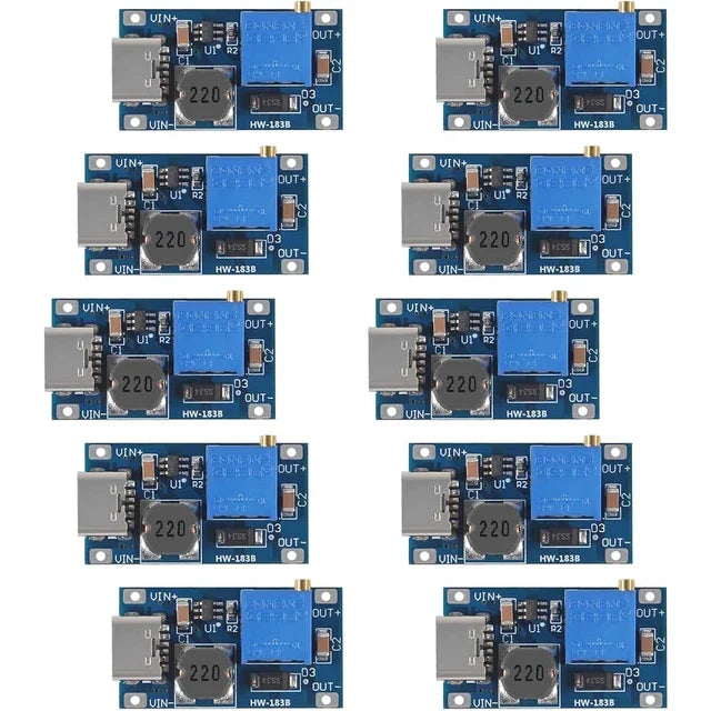 1pcs -MT3608 Adjustable Step Up Module Voltage Regulator Micro USB Type-c Plug 2V-24V to 5V-28V 2A Step-Up DC-DC Boost Converter Quake 10pcs type c