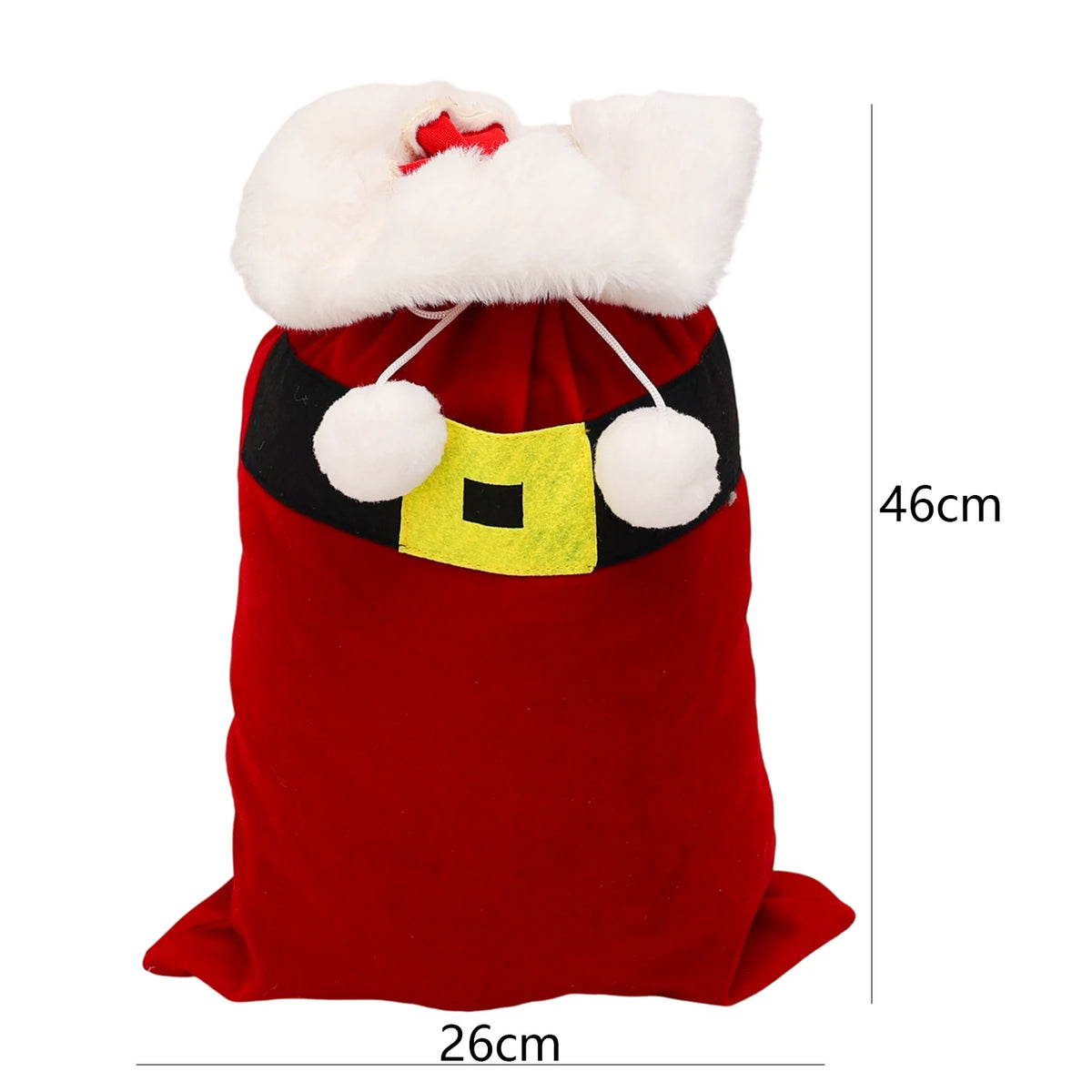 Large Santa Claus Bags with Drawstring Kids Gift Candy Bag Fabric Snack Wrapping Pocket Christmas New Year Present Storage Bag Quake B (26x46cm) as show