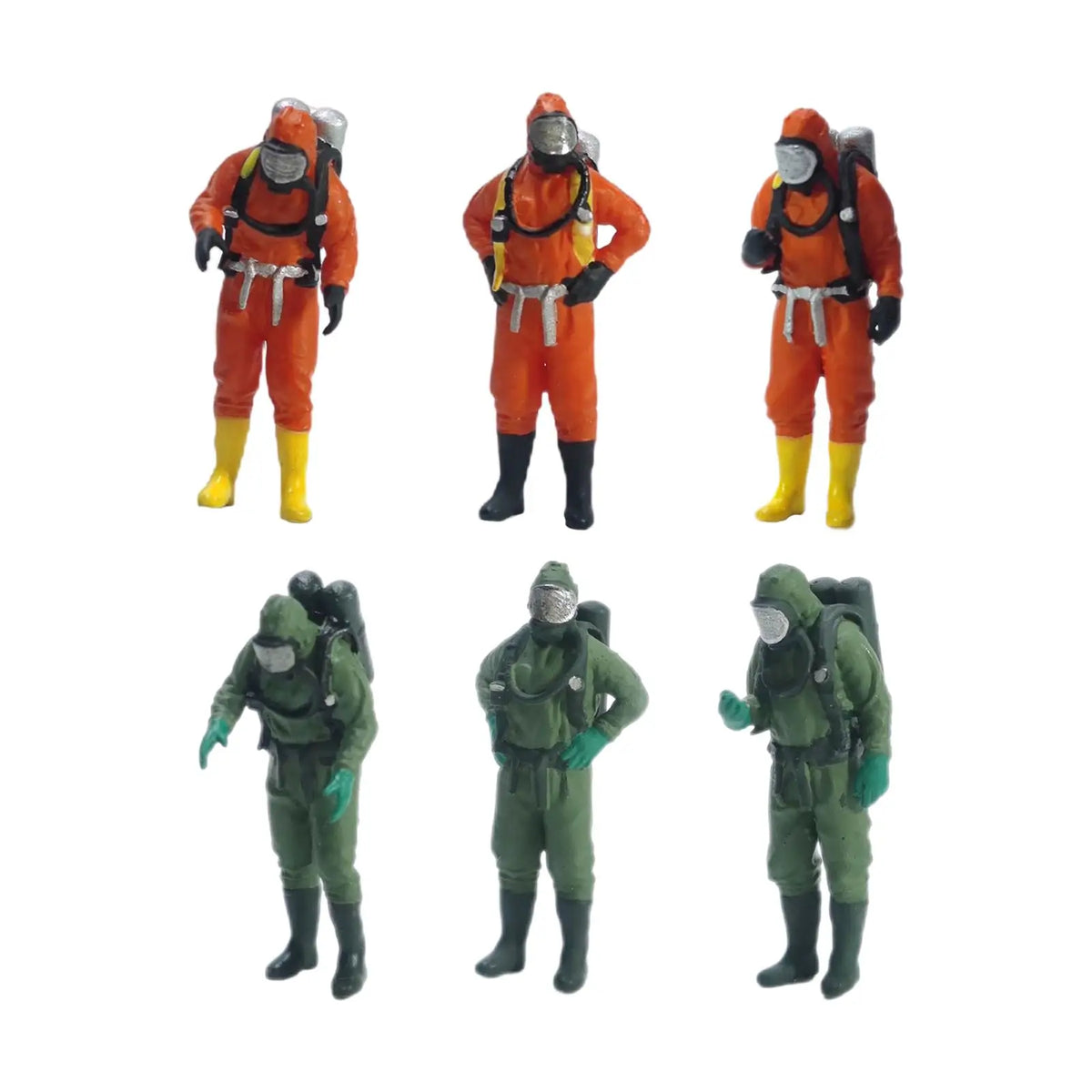 3x Miniature People Figure Miniature Fireman Man Role Play Figure Realistic Character Doll Diorama Architectural Building Quake