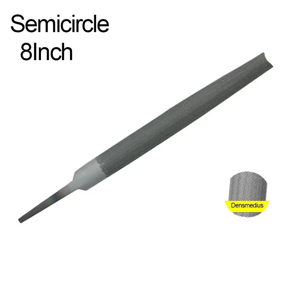 Durable Steel Steel Files 6/8 Inch Flat/Semicircle/Triangle/Circle/Square Saw File Grinding Straightening Hand File Leather Quake 8Inch-Semicircle