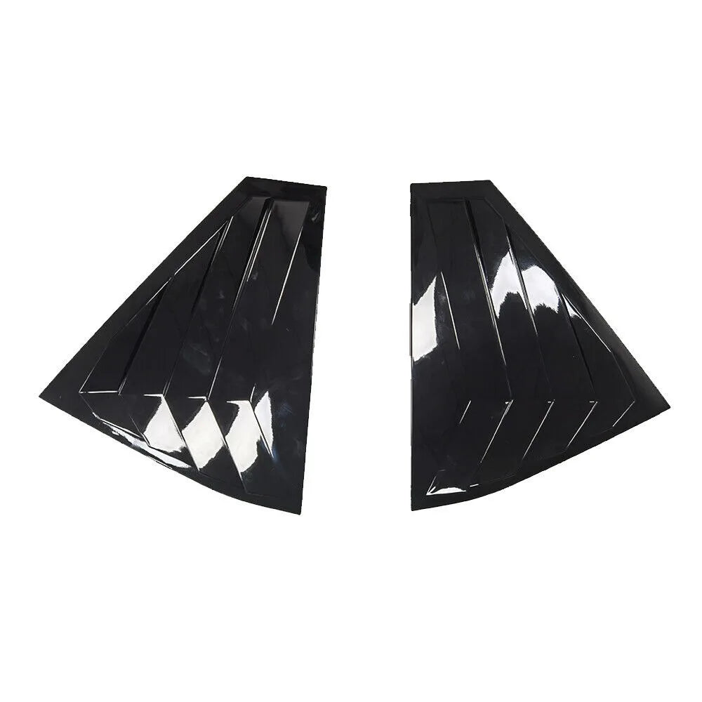 For Skoda Fabia 2015-2020 Car Rear Louver Window Side Shutter Cover Trim Sticker Vent Scoop ABS Carbon Fiber Black Accessories Quake Gloss Black