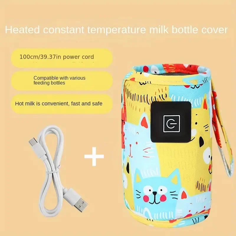 vvocciTravel baby stroller USB milk water insulation bag portable universal constant temperature bottle feeding insulation cover Quake B360 yellow