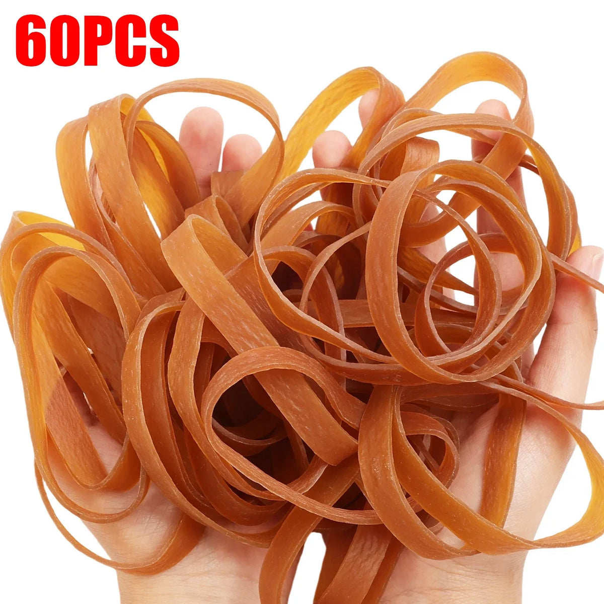 60/20PCS Multipurpose Yellow Rubber Bands Stretchable Sturdy Rubber Elastic Band Big Size Widened Elastic Band DIY Office Supply Quake 60PCS