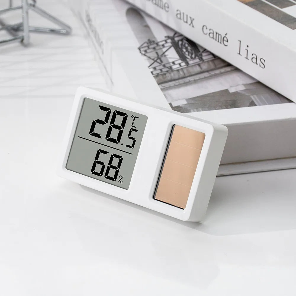 69HF Solar Powered Thermometers Mini High Accuracy Digital Temperature Humidity Measurement Meter Gauge Professional Quake