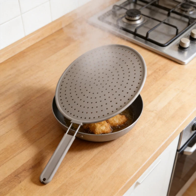 Oil‑Splash Guard Heat‑Resistant Oil Filter Screen Kitchen Anti‑Overflow Pot Cover High Temperature Resistant Cookware Tool Quake