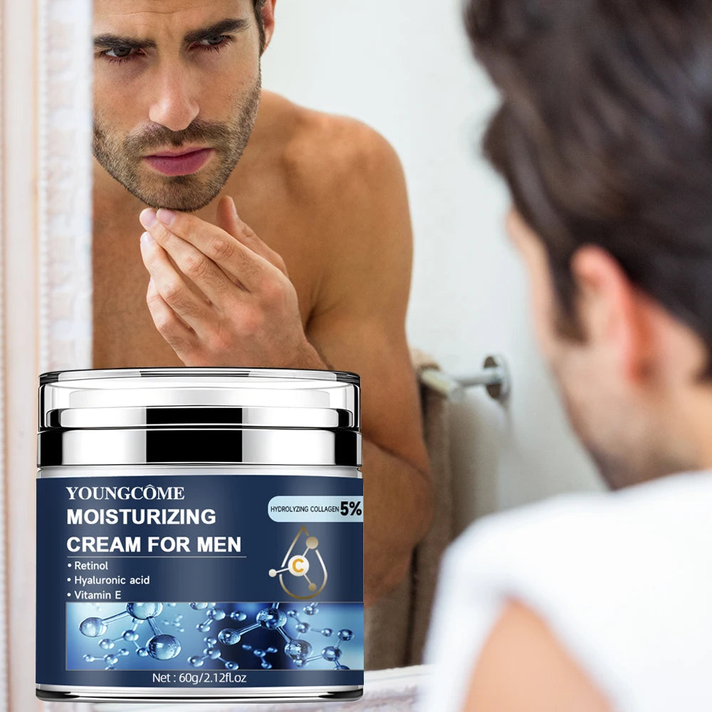 Men's Collagen moisturizing cream with retinol and vitamins, Anti-wrinkle Repair,fade fine lines,hyaluronic acid facial skincare Quake
