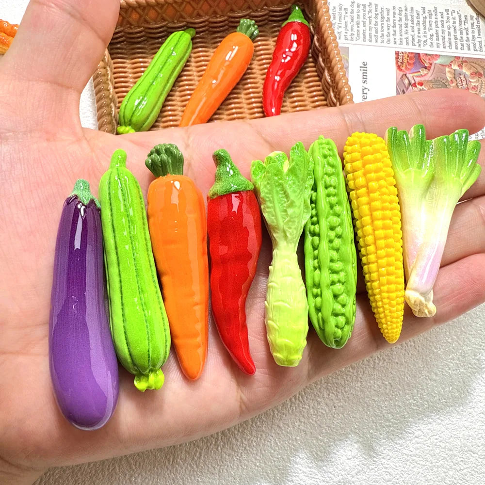 20Pcs Sweet Miniture Simulation Vegetables Landscape Scene DIY Accessories Resin Simulation Food Play Toys Decoration Ornament Quake