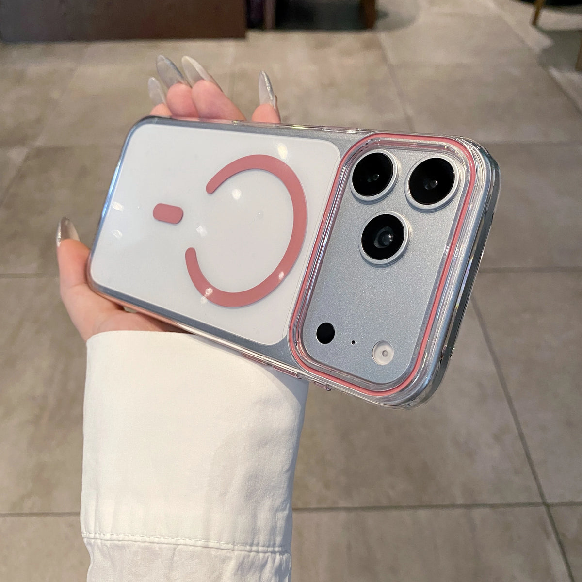 New Transparent Magnetic Phone Case for iPhone 14/15/16/17/pro Max, 17pro & 18pro, Compatible with Magsafe Wireless Charging Quake Pink iPhone 18 Pro Max