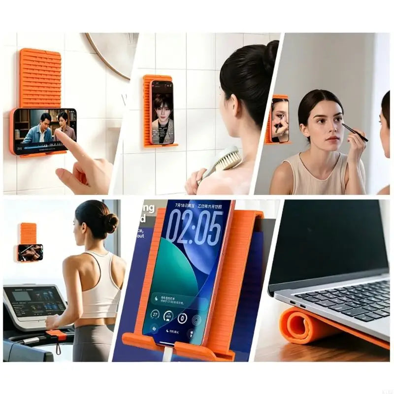 Foldable Phone Stand For Office Home And Travel Use With Nonslip Base Flexible Silicone Phone Stand K1KF Quake