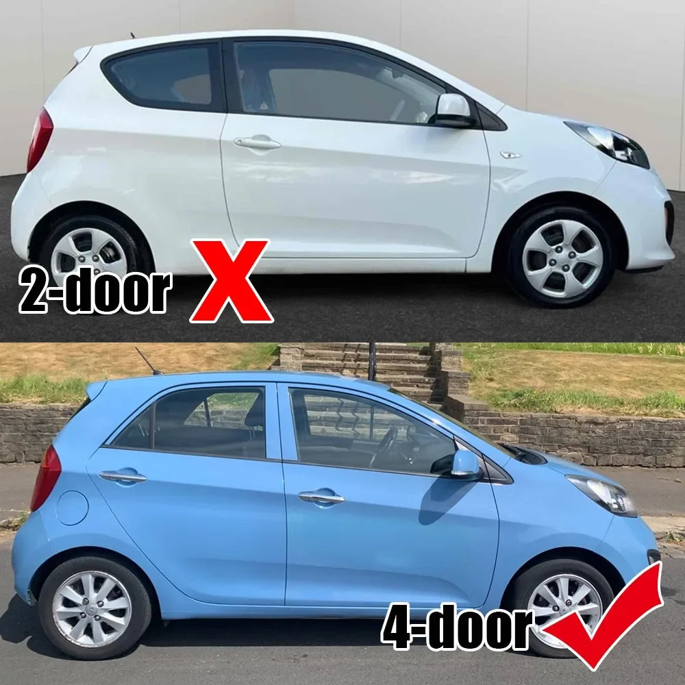 For Kia Picanto 4 Doors 2012-2025 Car Rear Louver Window Side Shutter Cover Trim Sticker Vent Scoop ABS Carbon Fiber Accessories Quake