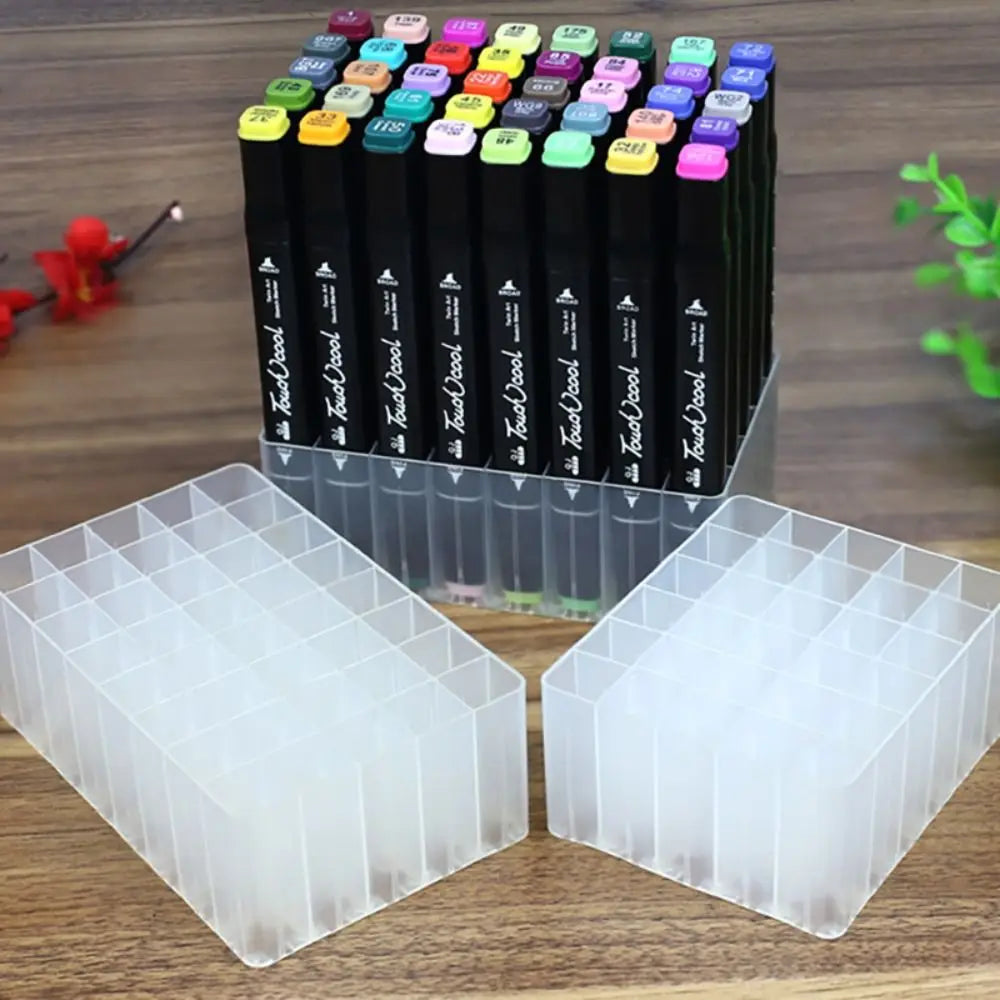 Simple 12/30/40 Slots Pen Holder Large-capacity Multifunctional Brush Pen Storage Rack Make-up Brush Stand Quake