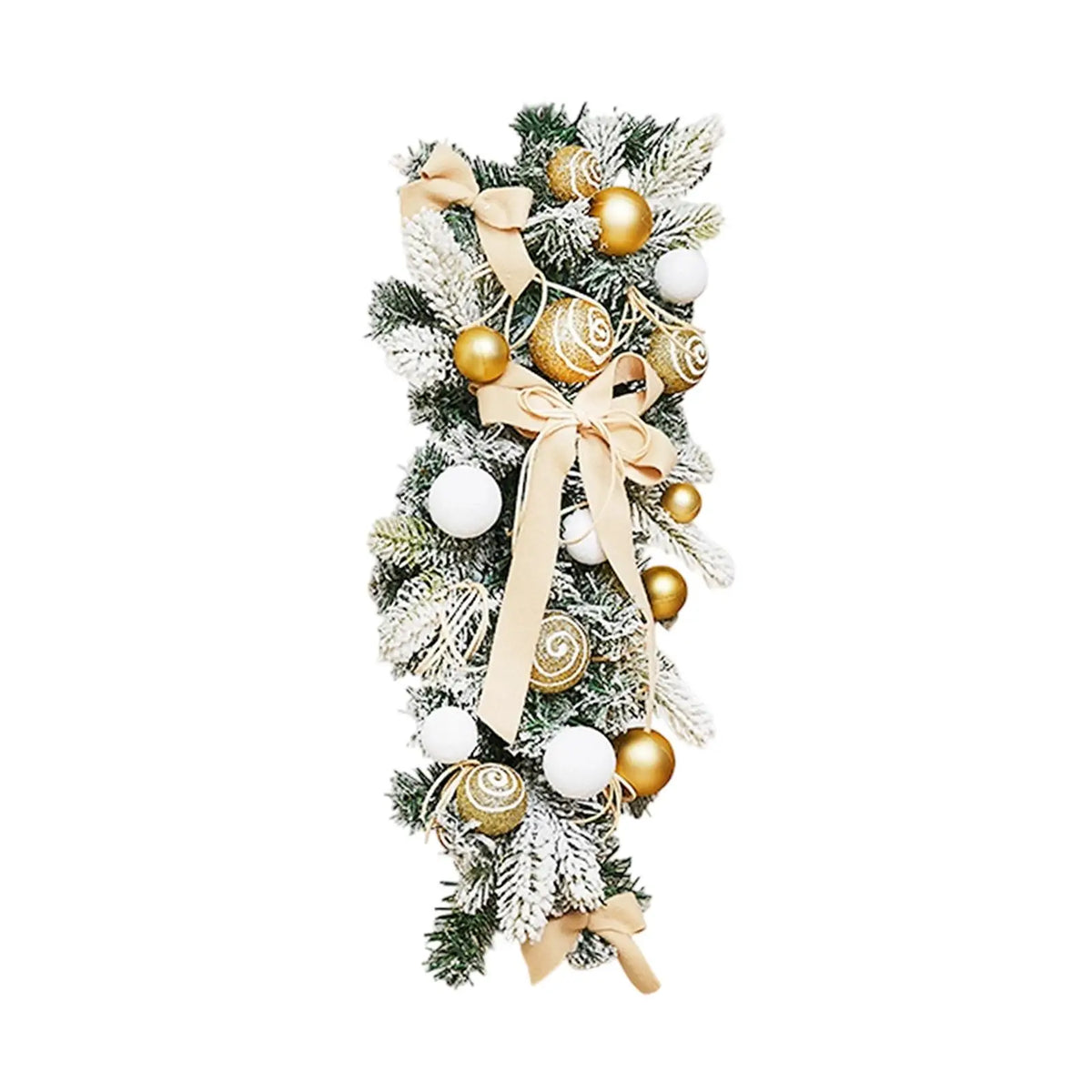 Decorative Artificial Christmas Wreath Prelit Stairway Swag PVC PE for Outdoor Indoor Garden Decor Quake Gold