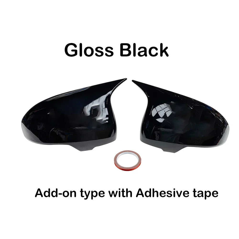 For Toyota Mark X Reiz Wish Prius Car Rearview Side Mirror Cover Wing Cap Exterior Door Rear View Case Trim Carbon Fiber Look Quake Add-on Type Black