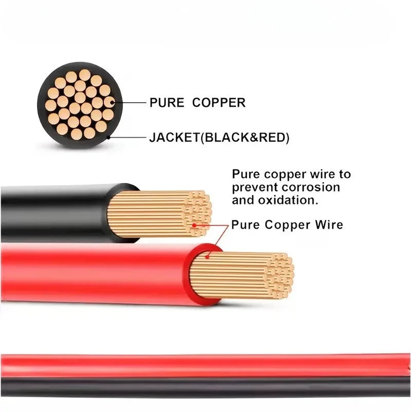 Multi-Style 12AWG Battery Jumper Lead Alligator Crocodile Clip With /No Fuse M6/8/10/MC4 Holder for Power Charging Replacement Quake