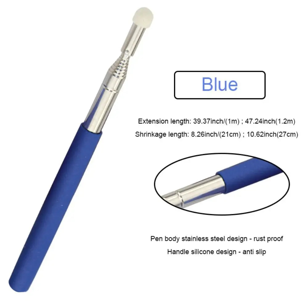 Screen Pen PPT Presentation Teaching Tools Retractable Teaching Stick Telescopic Rod Whiteboard Pointer Pen Handheld Presenter Quake Blue-1m