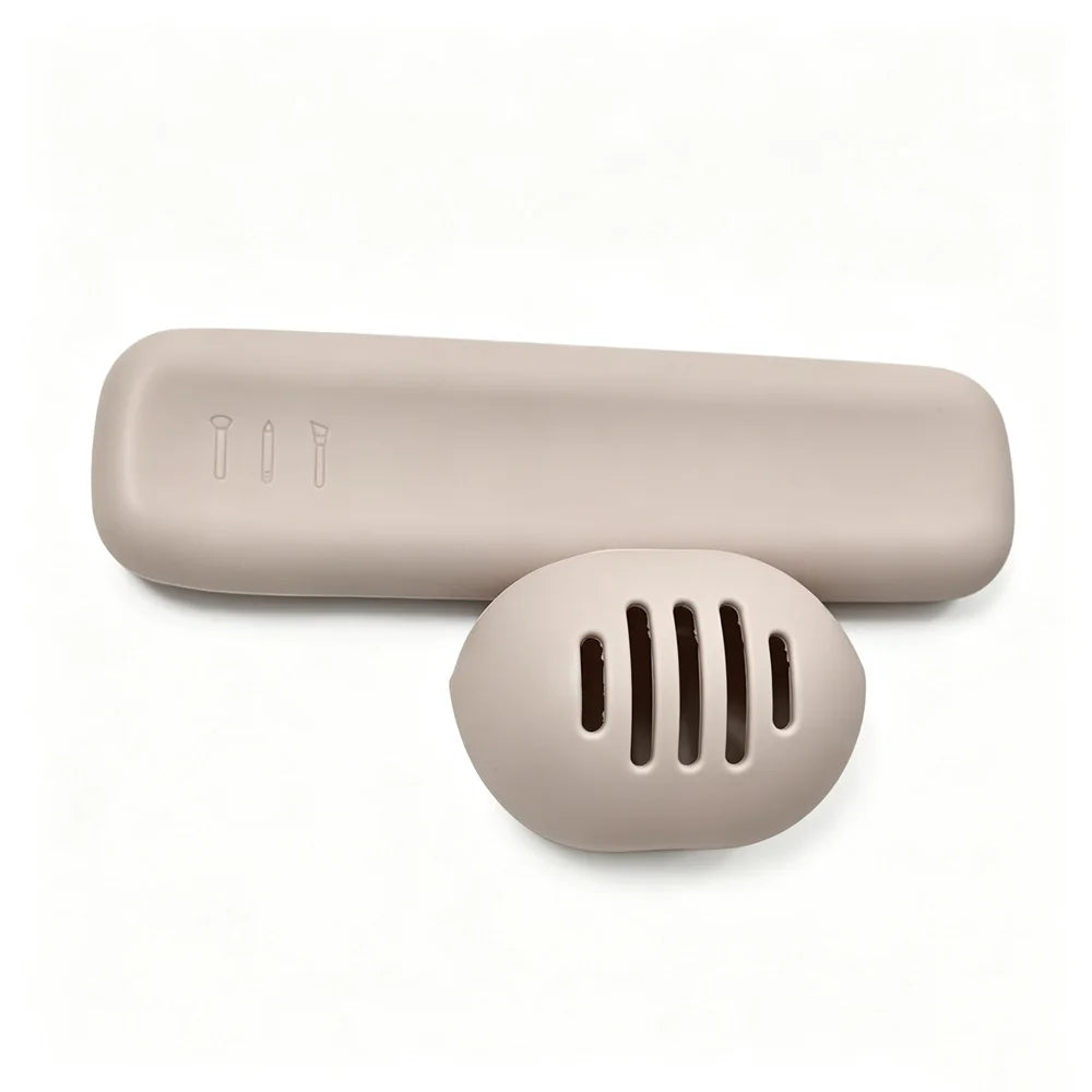 vvocci Beauty Blender Storage Silicone Makeup Case Portable Storage Bag Storage Tool Dustproof Breathable Travel Quake M78 khaki