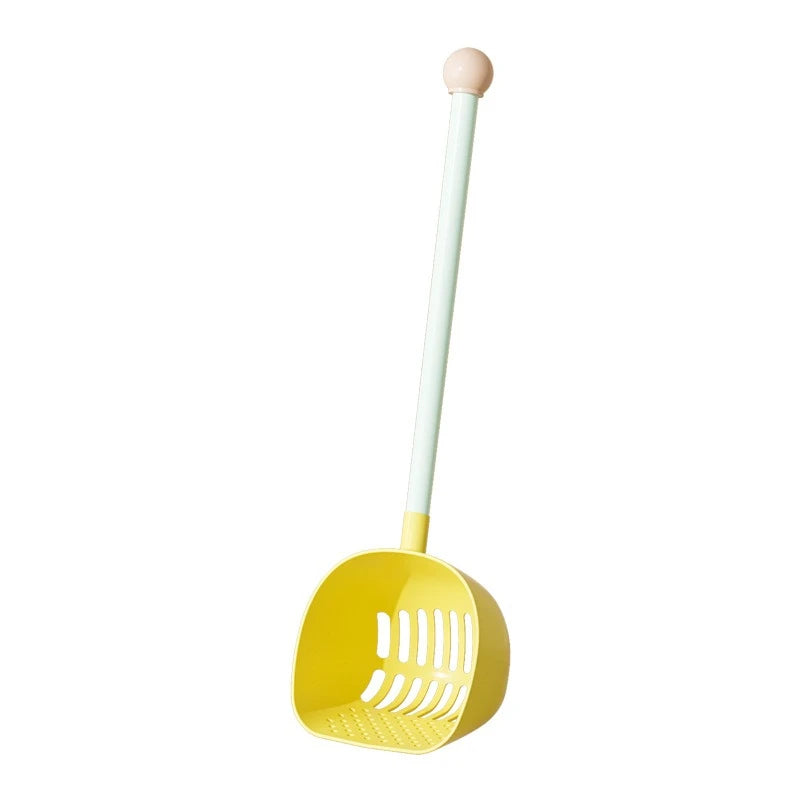 Long Handle Large Cat Litter Scoop with Filter Holes Durable Kitty Poop Shovel for Cat Litter Box Daily Pet Cleaning Use Quake