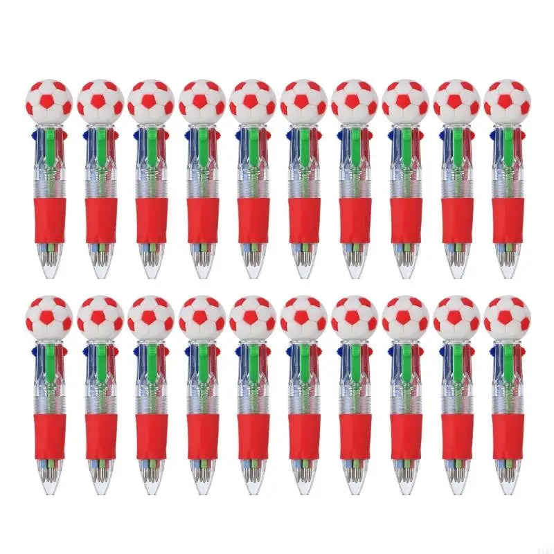 Multicolor Ballpoint Pen 4 Colors in Retractable Rainbow Pen for Class Office, Ballpoint Pen for School Students K1KF Quake Red CN 20PCS