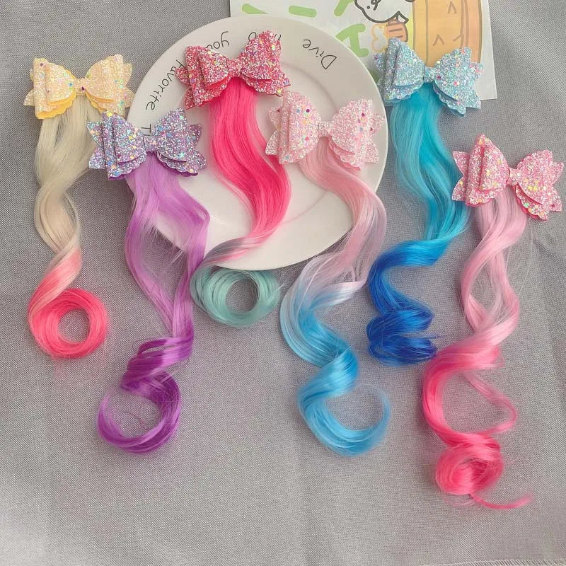 Cute Cartoon Unicorn Children Hair Braiding Accessories Little Girls Colored Braided Tools Baby Holiday Party Pony Hair Clips Quake