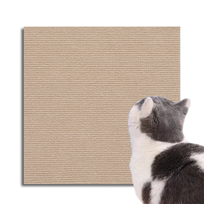 Trimmable Self-Adhesive Cat Scratch Mat – Protect Your Furniture and Walls from Scratching with This Easy-to-Use Solution Quake khaki 11.82in x 23.6