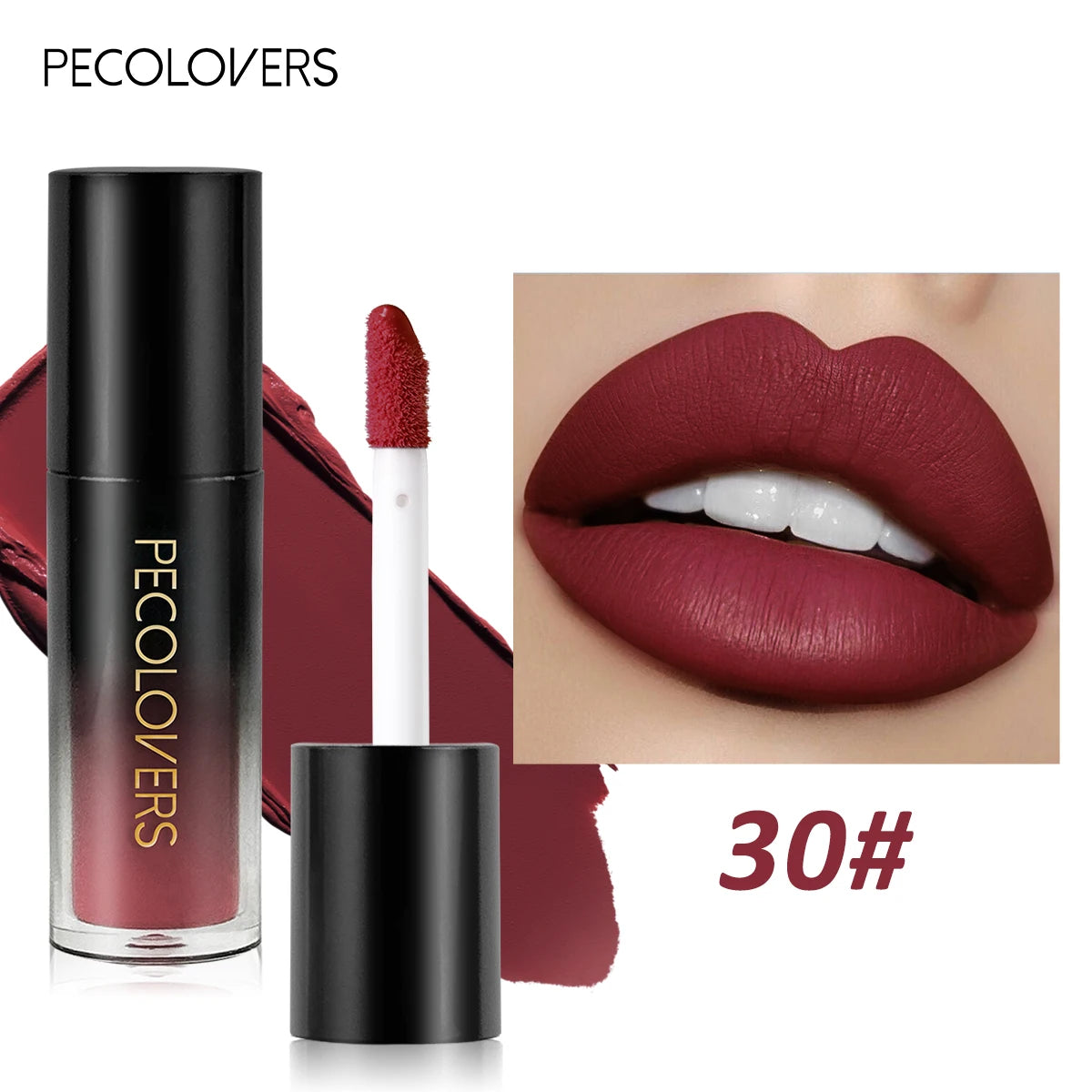 Multiple Colors Matte Velvet Lip Gloss, Waterproof Long-lasting Non-stick Cup,smooth Lipstick To Apply High Color Rendering Quake 30