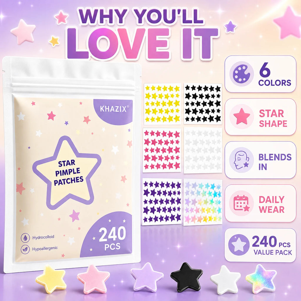 240pcs Star Pimple Patches For Face Hydrocolloid, Absorbing Cover, Tea Tree, Hydrocolloid Acne Patch, Cute Star Pimple Quake