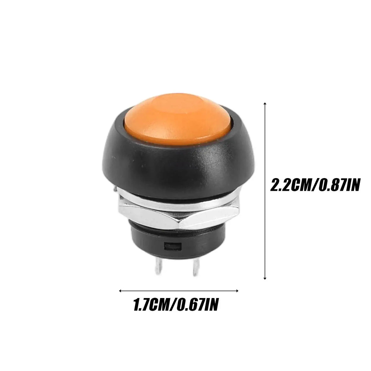 30/1PCS PBS-33B Momentary Push Button Switch with Metal Installation Nut Waterproof Colorful Control Panel Light Button Switch Quake Orange 20PCS