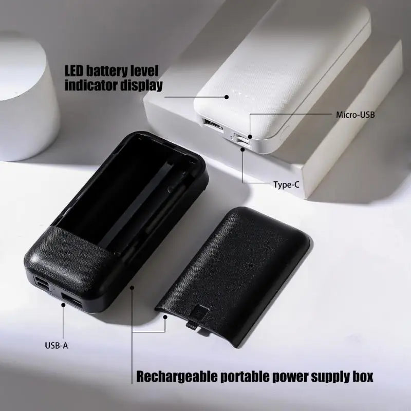 DIY Powerbank Case for 2PCS 18650 Batteries Box Plastic Housing with Secure Lock Shell for Easy Battery Replacement K1KF Quake