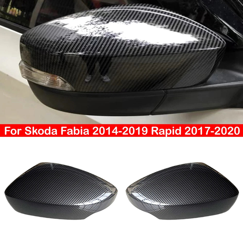 For Skoda Fabia 2014-2019 Rapid 2017-2020 Replacement Car Rearview Side Mirror Cover Wing Cap Exterior Door Rear View Case Trim Quake