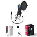 RGB Gaming Condenser Microphone,USB Gaming Microphone Kit for Laptops,PC Podcasts,Gaming,Voiceovers,Vocals & Instruments Quake black