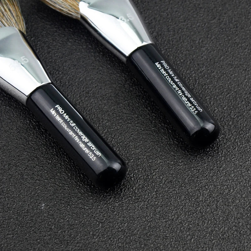 Portable Pro Mini Full Coverage Airbrush No.53.5 Short Handle Fan Powder Make Up Brushes Quake
