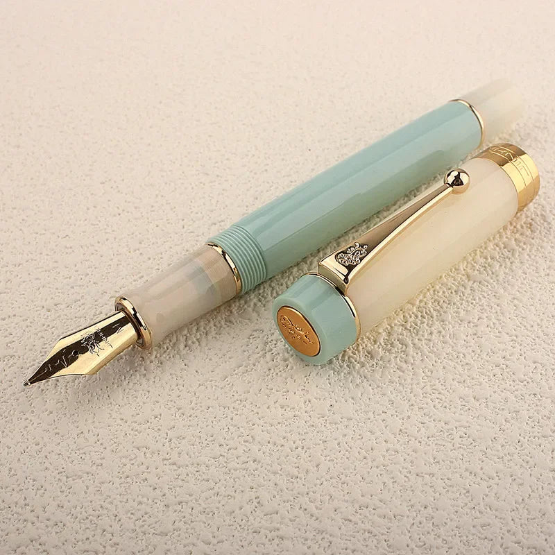 Jinhao 100 Centennial Fountain Pen Resin Luxury Pens Green Color F/M Classic Nib Writing Pen Stationery Office School Supplies Quake Heartbeat nib-3 Fine 0.5mm