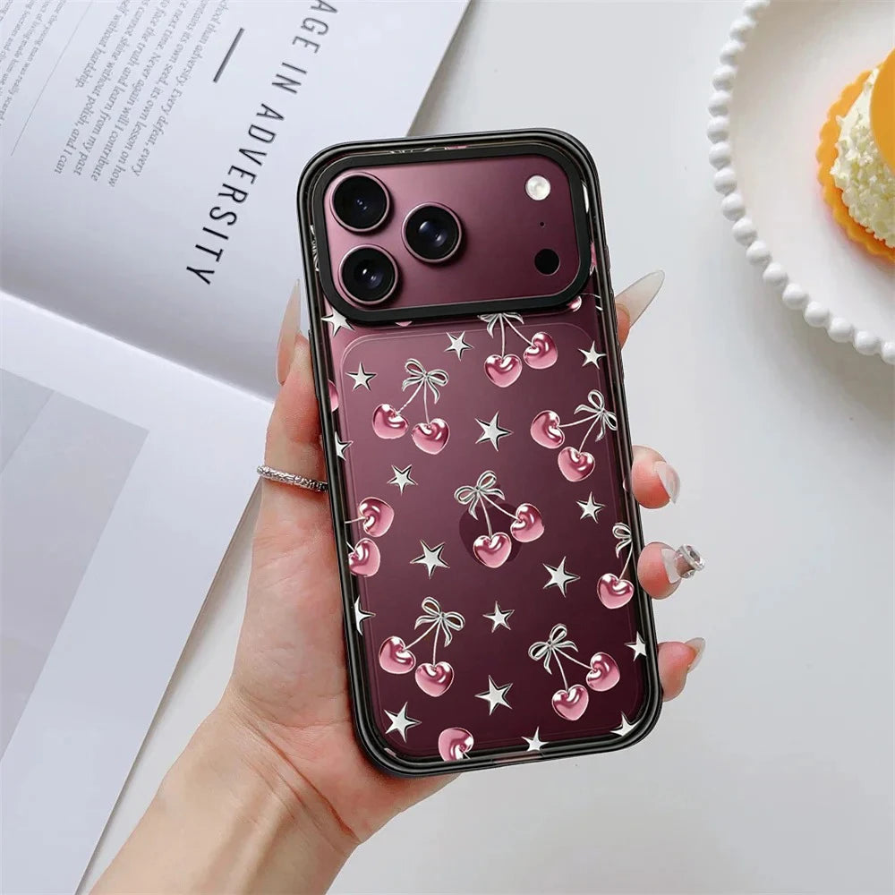 Red Ribbon Leopard Pattern Impact Magnetic Phone Case Cover for IPhone 14 15 16 17 18 Pro Max Case Quake