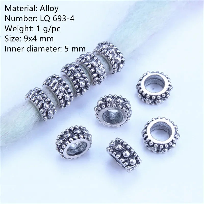 5-Piece Metal Dreadlock Hair Jewelry Braid Bead Accessories