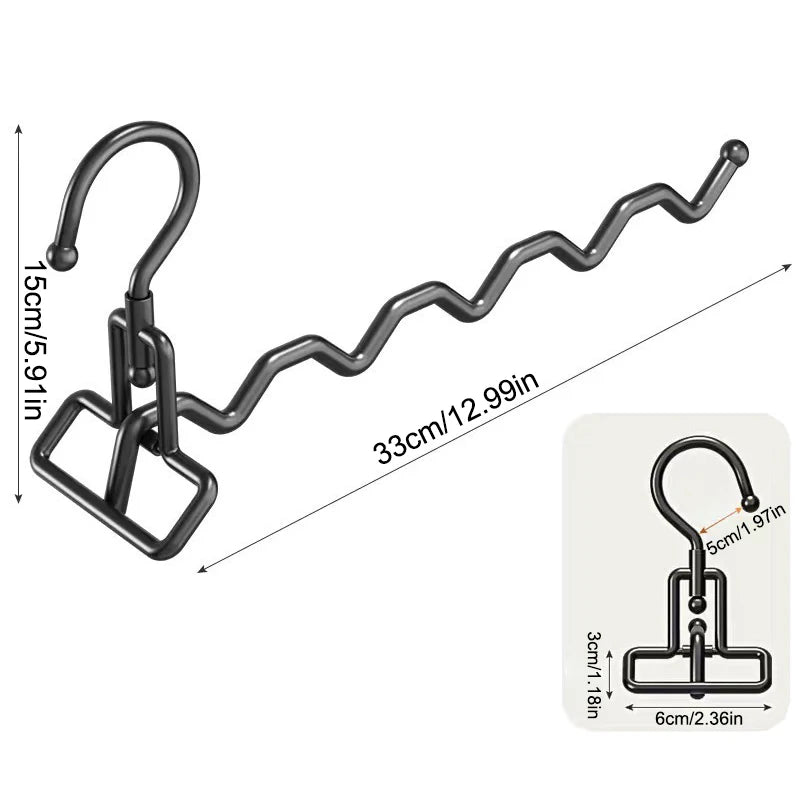 1Pcs Portable Clothes Drying Rack Foldable Clothes Hanger Travel Hotel Wardrobe Drawer Door Mounted Punch-free Cloth Drying Rack Quake Fold Black