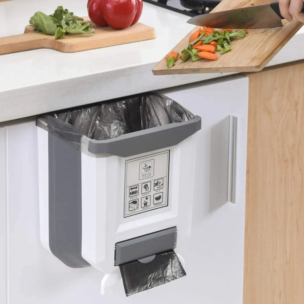Kitchen Folding Trash Can Wall Mounted Trash Can Kitchen Cabinet Door Mounted Trash Can Folding Trash Can for Vehicles Quake