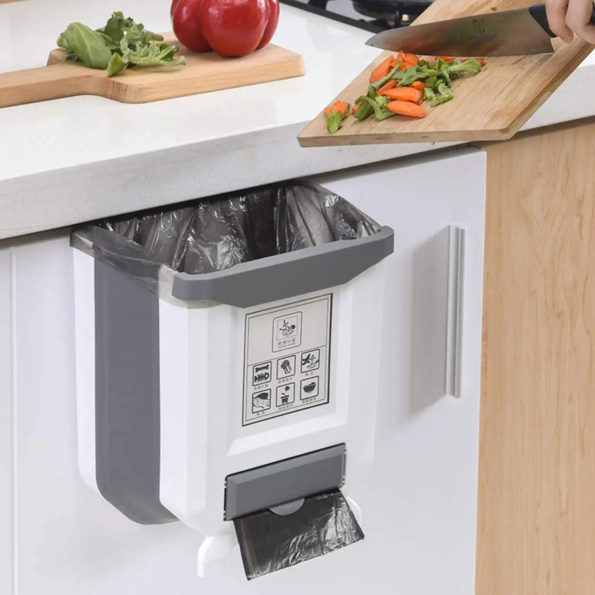Kitchen Folding Trash Can Wall Mounted Trash Can Kitchen Cabinet Door Mounted Trash Can Folding Trash Can for Vehicles Quake