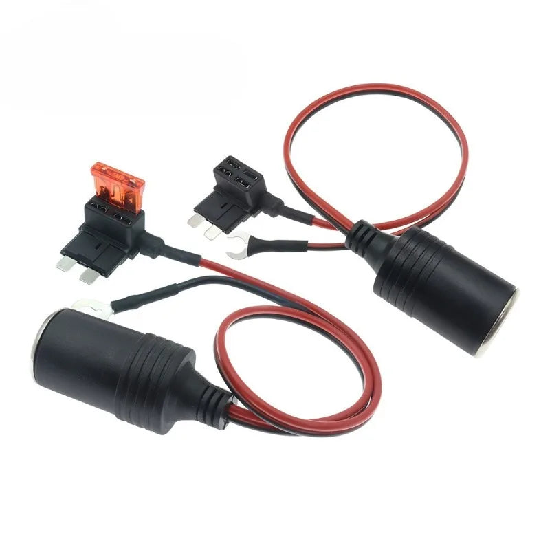 16AWG Pure Copper Car Cigarette Lighter Female Socket Adapter Cable Vehicle Power Plug Connector For 12V Car Accessories Wiring Quake