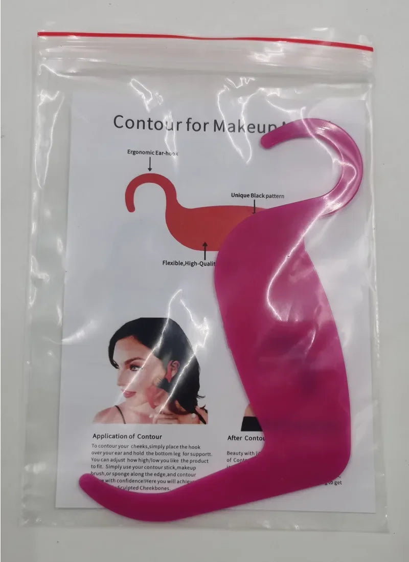 Eyeliner Cards Face Cheek Nose Makeup Model Contour Curve Stencil Eyebrow Shaper Makeup Tools Beauty Make Up Accessories Quake Pink