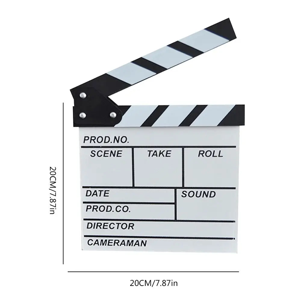30 x 27cm Vlog Recording Director Photography Prop TV Movie Video Scene Clapperboard Clapboard Quake White -20x20cm-