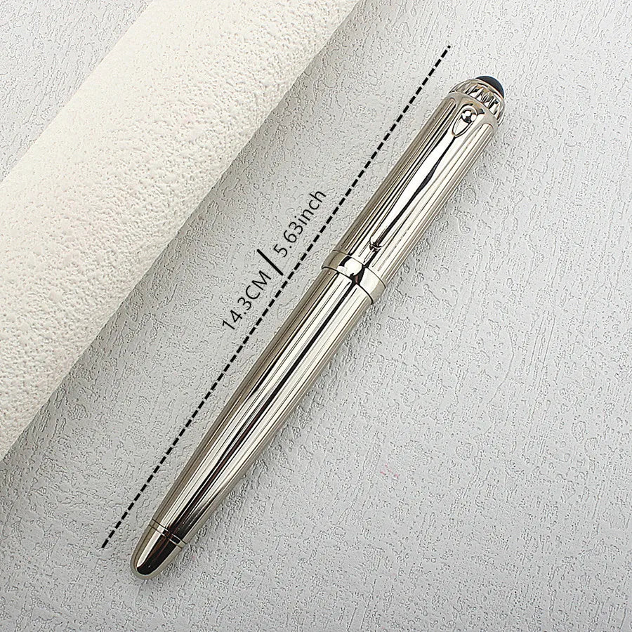 Luxury Big Barrel Rollerball Pen with Silver Clip Smooth Writing for Business Gift (Blue Ink) PK Jinhao 159 Quake