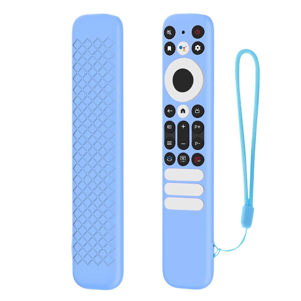 Silicone Remote Case Anti-Slip Protective Controller Sleeve Skin with Lanyard Remote Cover for TCL RC902V/TCL-RC802NU1 Remote Quake Blue