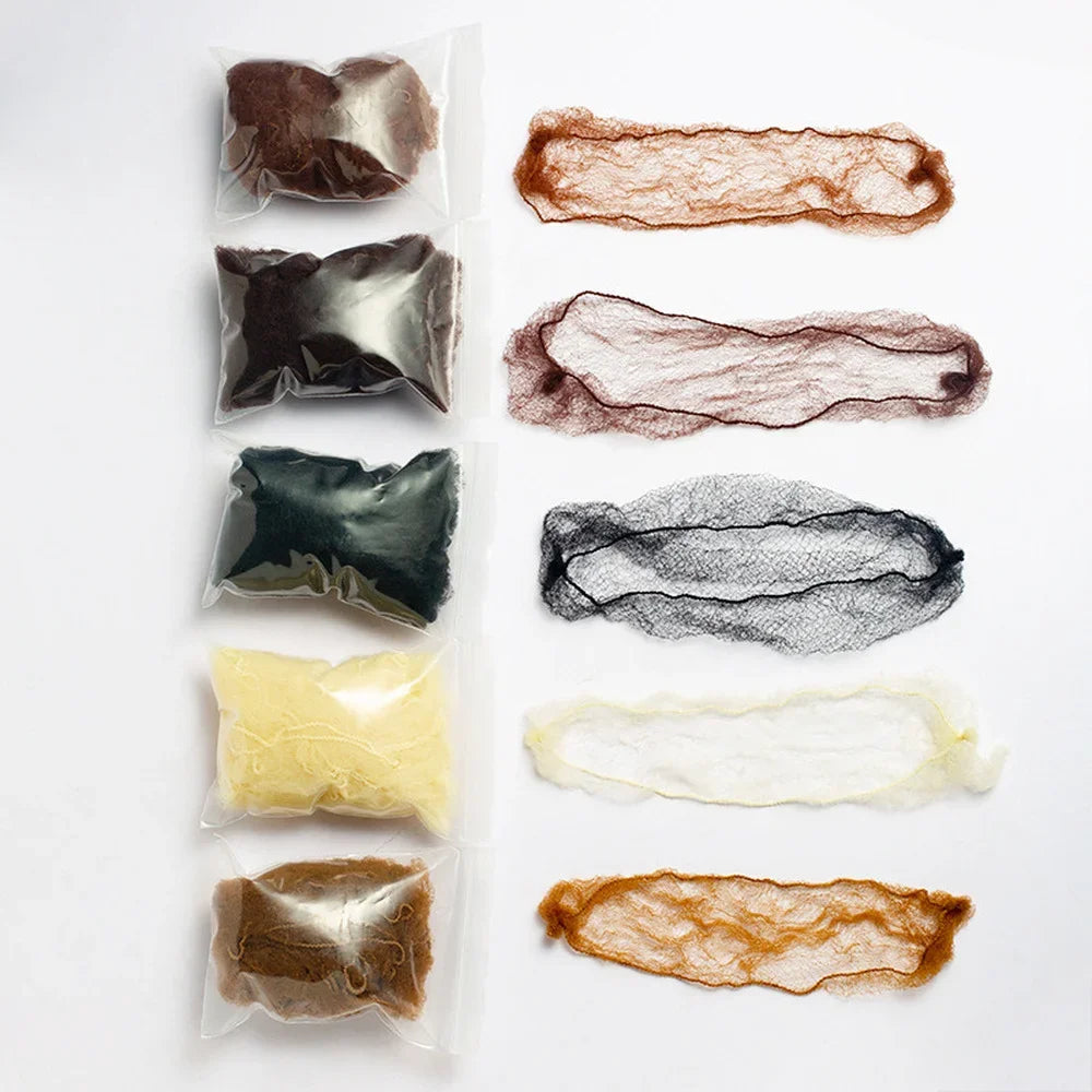 5mm 20Pcs Invisible Nylon Hairnet Hair Nets for Wigs Weave Disposable Hair Soft Lines Dancing Hairnet for Bun Hair Tools Quake