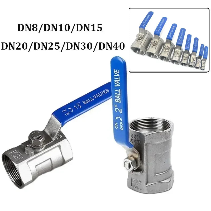 1/4" 3/8" 3/4" 1" 1-1/4"1-1/2" 2” BSPT Stainless Steel SS304 Pipe Ball Valve Female Threaded Sanitary ON-OFF Ball Valve Straight Quake